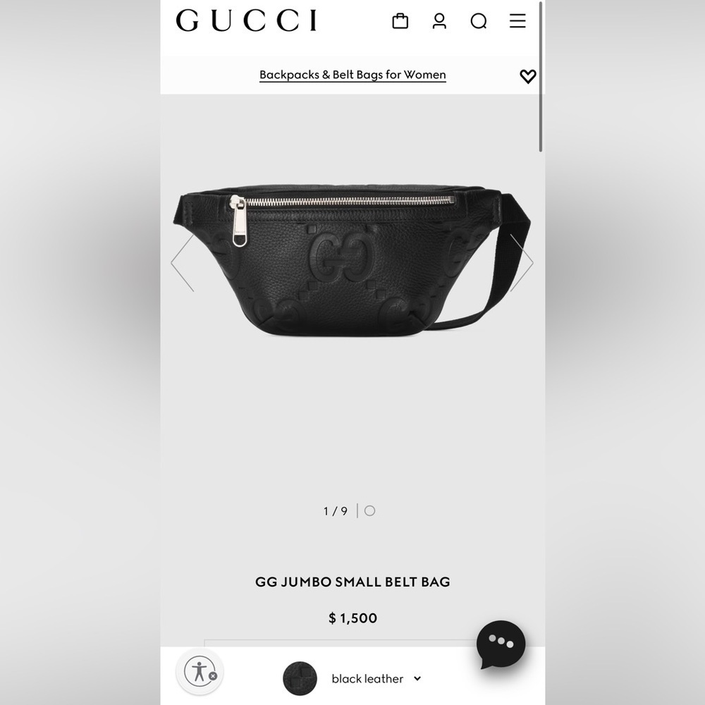 🔥 Gucci Jumbo GG Small Belt Bag Black Leather - Picture 14 of 17